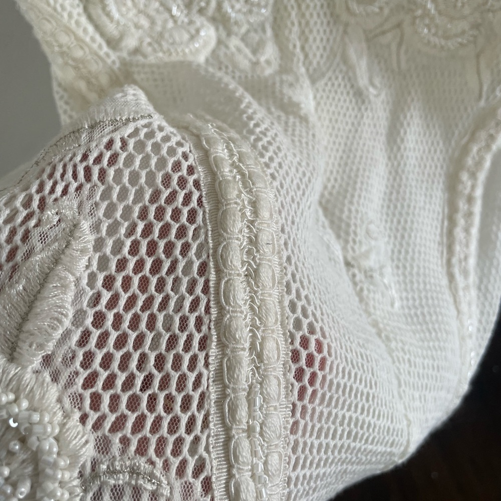 Anthropologie Not So Serious by Pallavi Mohan Deep-V Beaded Mini Dress - Picture 7 of 9